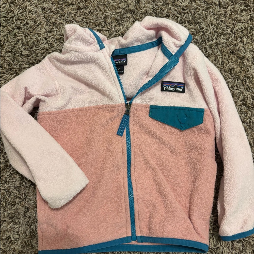 Patagonia Pink and Teal Fleece Jacket